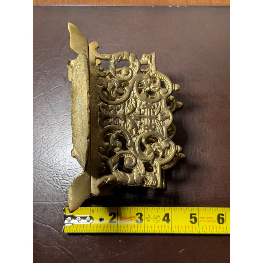 Vtg Solid Brass Letter Holder Mail Organizer Desk Art Nouveau Victorian Style - Picture 10 of 10